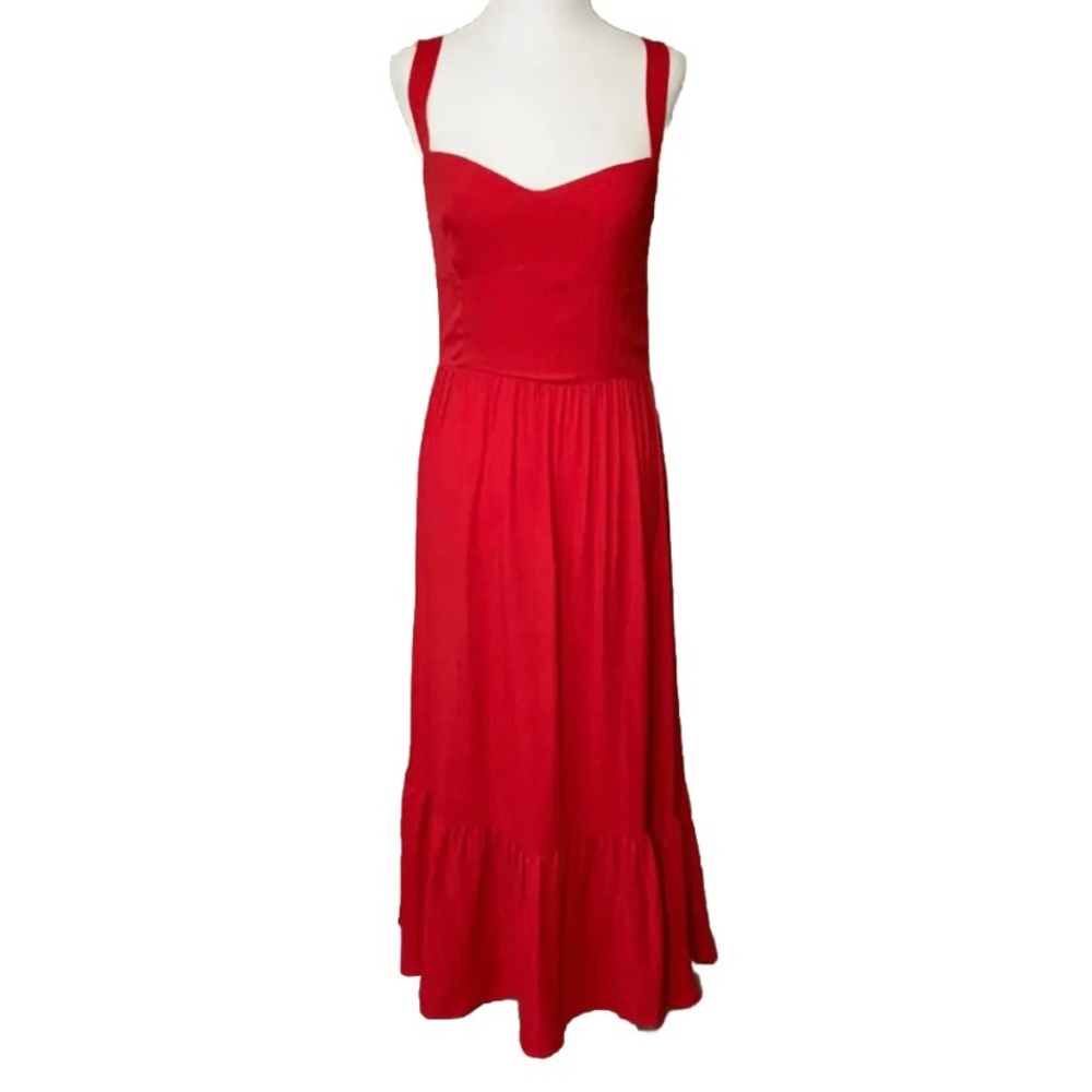 Reformation Celestia  Red Midi Dress